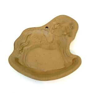 Vintage Cookie Mold Rocking Horse, Baking Stone, Brown Bag Cookie Art 1986